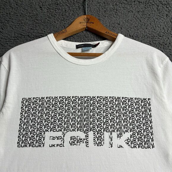 VTG French Connection UK fcuk 90s T-shirt Size Small Logo Y2K Cyber - Picture 1 of 9